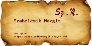 Szabolcsik Margit névjegykártya